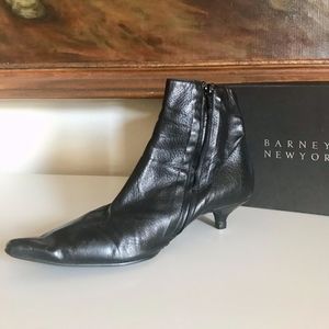 Vintage Barney's New York Kitten Heel Black Boots